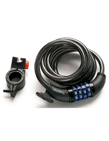 CANDADO CABLE ESPIRAL COMBINACION 10MM -